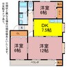 宮ハイツ 3DKの間取り