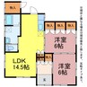 雲谷町貸家 2LDKの間取り