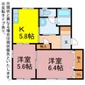 チャーリーズF棟 2Kの間取り