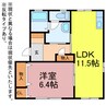 チャーリーズF棟 1LDKの間取り