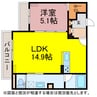 Grand Garden Rhoddy 1LDKの間取り