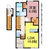 クロシェット 1LDKの間取り