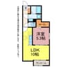ロイヤルガーデン 1LDKの間取り