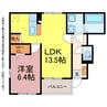 エアリー若松ⅠⅡ 1LDKの間取り