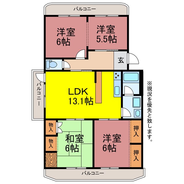 間取り図 モナムール岩田