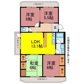間取図 モナムール岩田