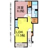 ヒカルサ豊橋柳生川Ⅰ・Ⅱ 1LDKの間取り