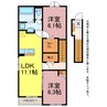 ヒカルサ豊橋柳生川Ⅰ・Ⅱ 2LDKの間取り