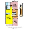 ボスコ三本木 2LDKの間取り