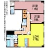 クレセントビル 2LDKの間取り