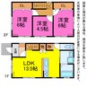 仮）中柴町新築戸建て住宅 3LDKの間取り
