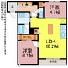 ホワイトベース 2LDKの間取り