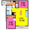 ホワイトベース 2LDKの間取り