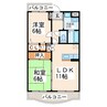 インフィニティ出水Ⅱ 2LDKの間取り