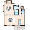 Ｕ－Ｖillage 本荘 1LDKの間取り
