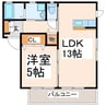エル　ヴィエント九品寺 1LDKの間取り