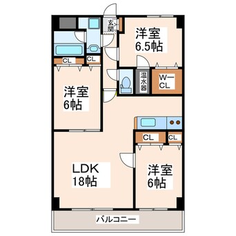 間取図 アンピールメゾン光助新町