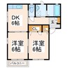 ファミール琴平 2DKの間取り