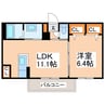 パークウィンドⅡ 1LDKの間取り