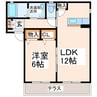 グランディール春日 1LDKの間取り