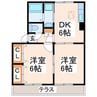 クレール花陵 2DKの間取り