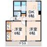 クレール花陵 2DKの間取り