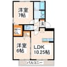 プレジュール 2LDKの間取り