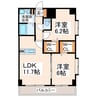 Bijou・C・TAKEO 2LDKの間取り