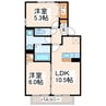エスポワール・Ｍ 2LDKの間取り