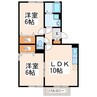 コンフォートＡＦＫ　Ａ棟 2LDKの間取り