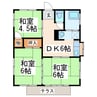 富田貸家2 3DKの間取り
