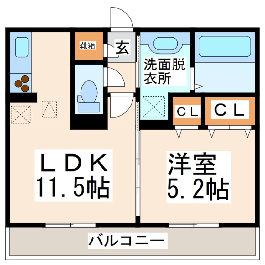 間取図 産交バス（熊本市）/野口郵便局前 徒歩5分 2階 築8年