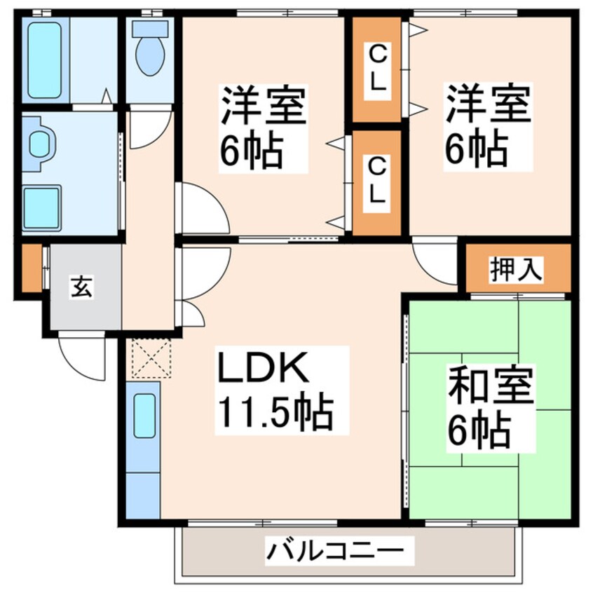 間取図 シャルマン野口A棟