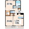 スプルースⅡ 2LDKの間取り