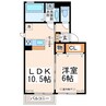 坪井サンハイツⅣ 1LDKの間取り