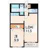 ベラージオ本荘 1LDKの間取り
