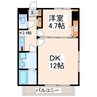 フェリーチェ南熊本 1LDKの間取り