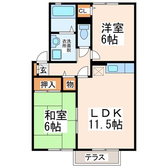 間取図 ヴァンベール江越B