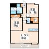 LIBTH平成タワー 2LDKの間取り