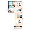 トリコロール春日 1LDKの間取り