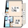 シハラマンションコルティーレ 1LDKの間取り