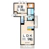 シャンベルタン 1LDKの間取り