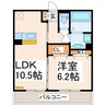 シャンベルタン 1LDKの間取り