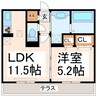 リバプールコート 1LDKの間取り