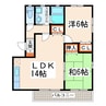 コーポヒロ1・2 2LDKの間取り