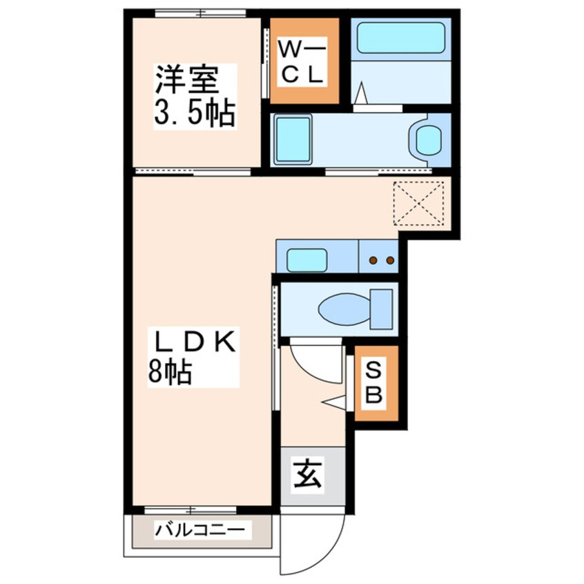 間取図 熊本市電Ａ系統<熊本市交通局>/田崎橋駅 徒歩10分 1階 築5年