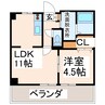 熊本駅南マンション 1LDKの間取り