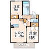 ルミエール蓮台寺 2LDKの間取り