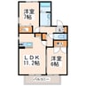 ルミエール蓮台寺 2LDKの間取り