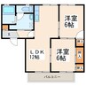 ローズヒル 2LDKの間取り